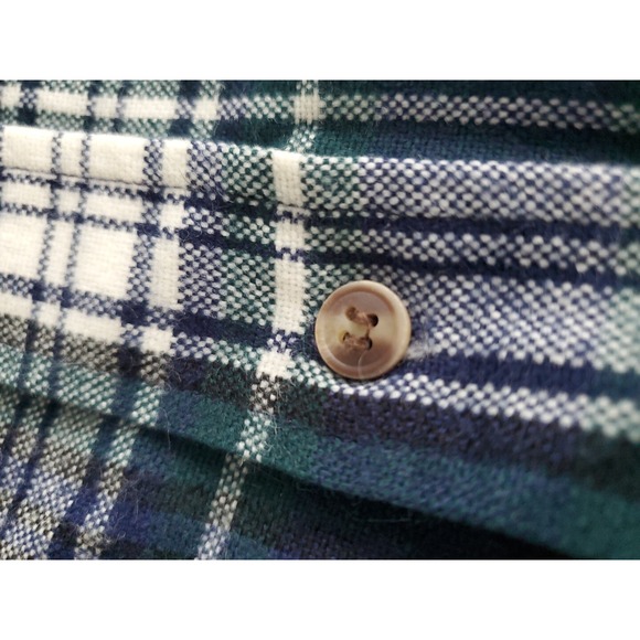 VINTAGE Backpacker Shirt Mens Large Green Flannel Long Sleeve Button Up Hiking - Picture 6 of 7